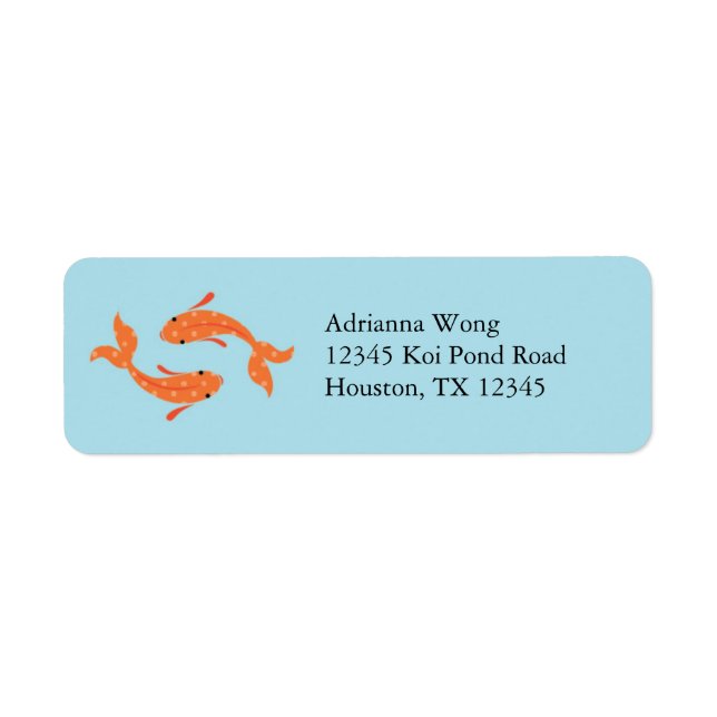 Koi Fish Avery Label (Front)