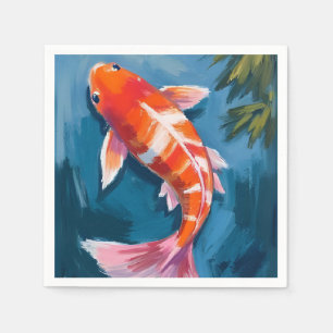 Koi Fish Beautiful Watercolor Painting Napkin