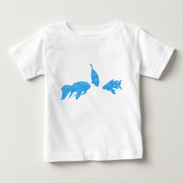 Koi fish, blue tape abstract tshirt (Front)