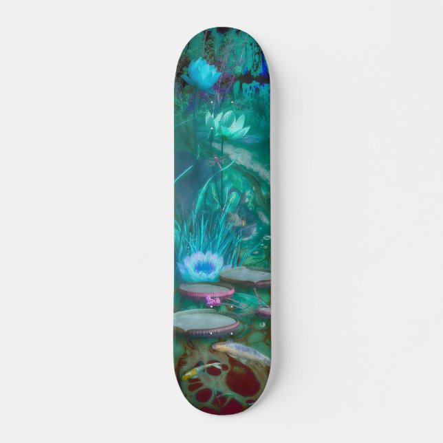 Koi Fish "BORN OF DRAGONFLY" Skateboard (Front)