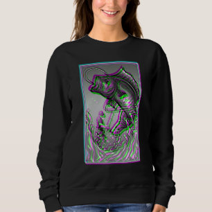 Koi Fish Carp Fishing Japanese Great Wave Off Kana Sweatshirt