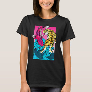 Koi Fish Carp Tiger Yin Yang The Great Wave Off Ka T-Shirt