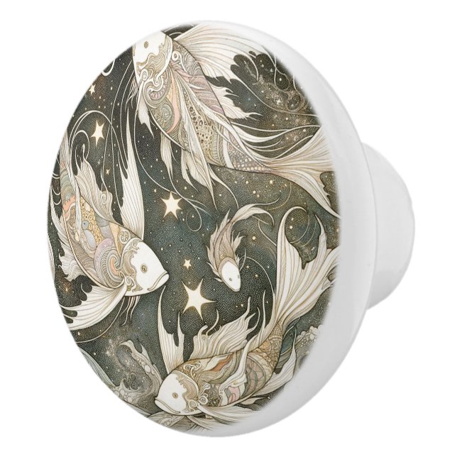 Koi fish ceramic knob (Right)
