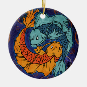 Koi Fish Ceramic Tree Decoration