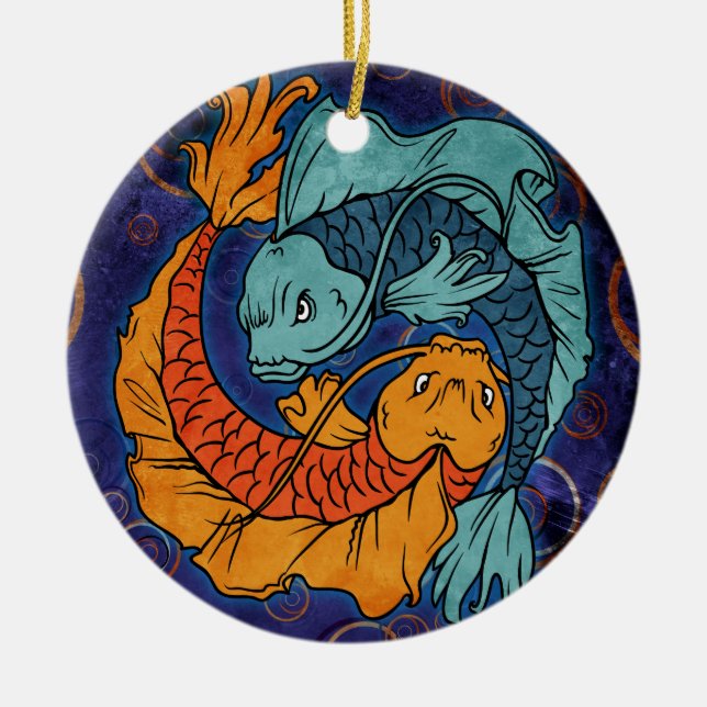 Koi Fish Ceramic Tree Decoration (Front)