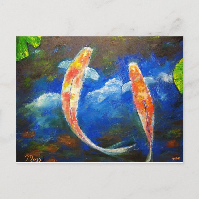 Koi Fish Cloud Reflections Postcard (Front)