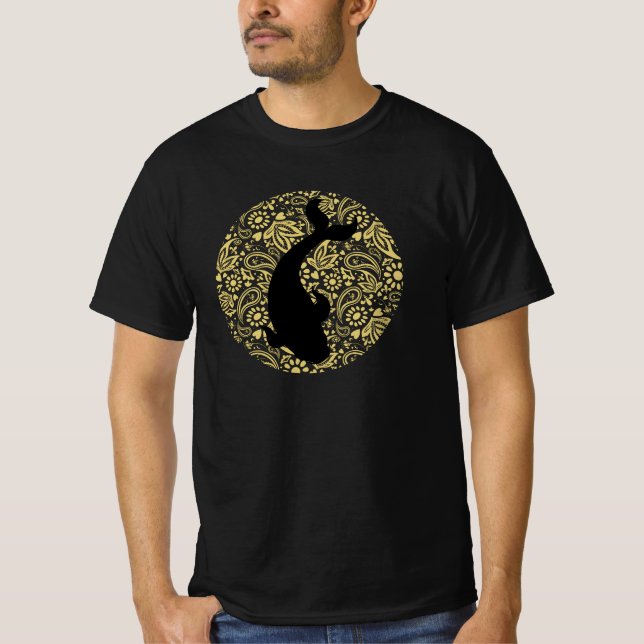 Koi Fish Cool Black T-Shirt (Front)
