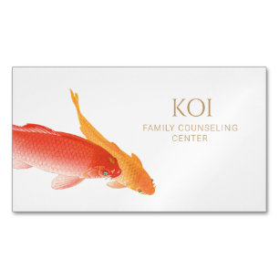 Koi Fish Counsellor and Therapist Counseling Magnetic Business Card