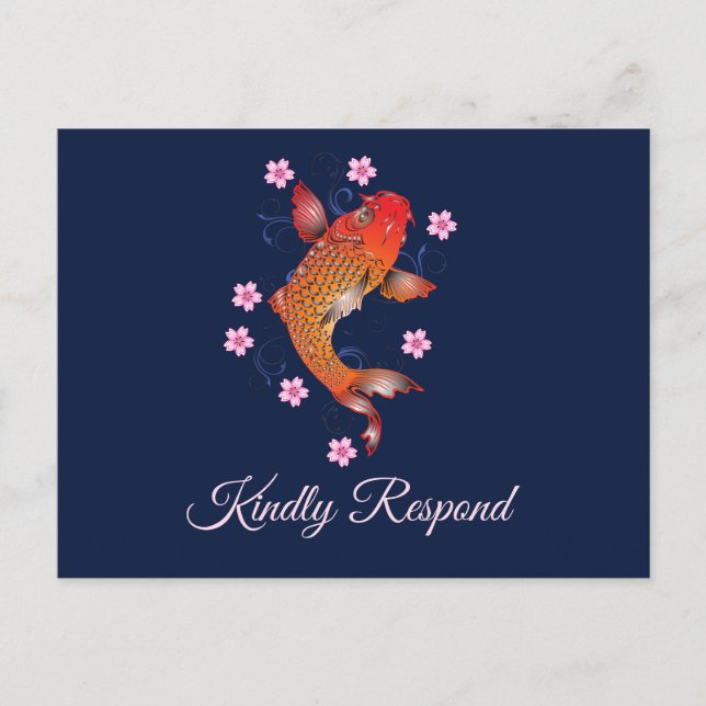 Koi FIsh  Custom RSVP Card (Front)