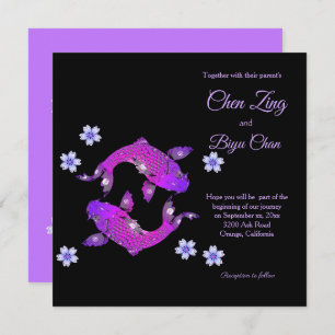 Koi Fish Custom Wedding Invitation