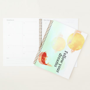 Koi Fish Dream Quote Art Print – "Follow Your Drea Planner