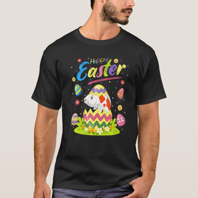 Koi Fish  Easter Egg Koi Happy Easter T-Shirt (Front)