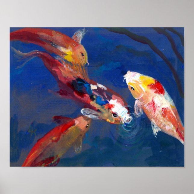 Koi Fish Feeding Poster (Front)