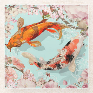 Koi Fish Glass Coaster