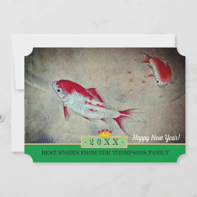 Koi Fish & Happy New Year! Card /20XX (Front)