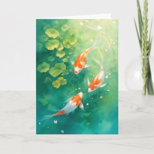 Koi Fish Harmony in the Pond Card