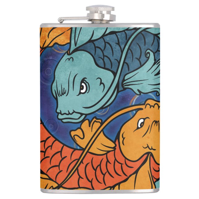 Koi Fish Hip Flask (Front)