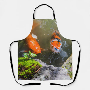 Koi fish in a pond apron