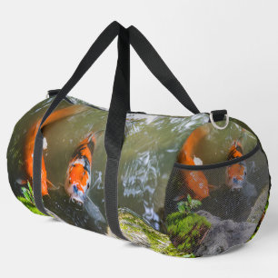 Koi fish in a pond duffle bag