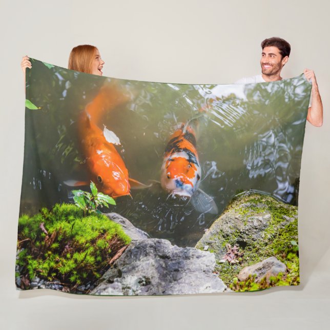 Koi fish in a pond fleece blanket (In Situ)
