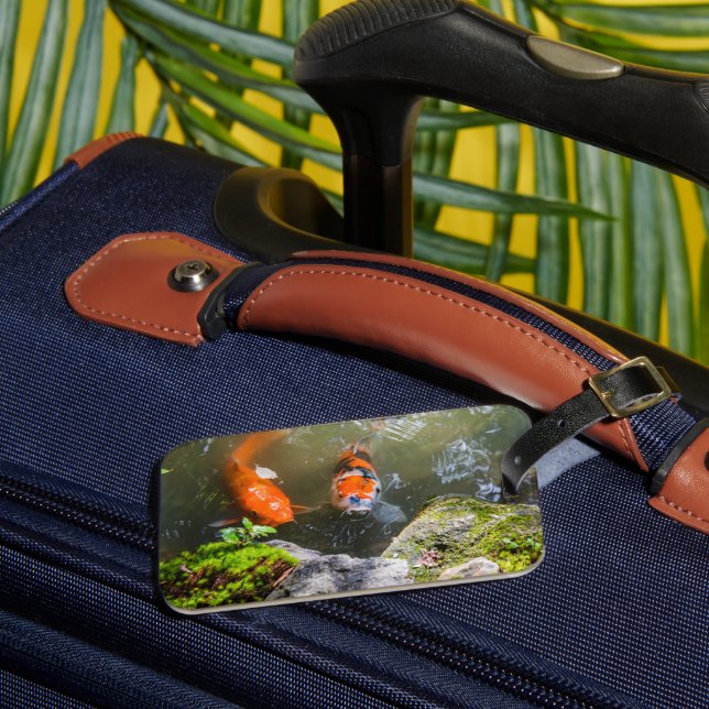 Koi fish in a pond luggage tag (Front Insitu 3)