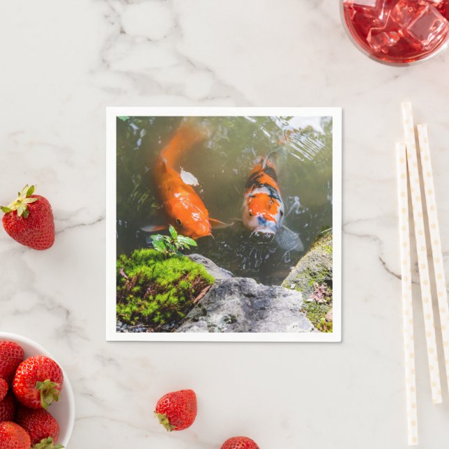 Koi fish in a pond napkin (Insitu)