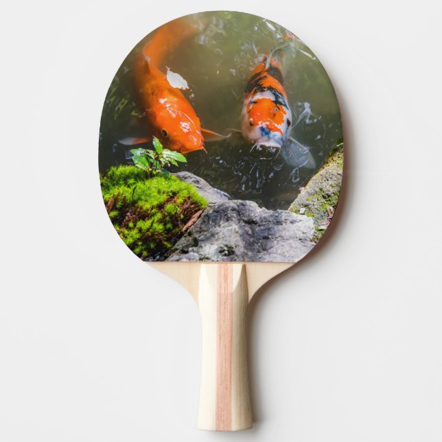 Koi fish in a pond ping pong paddle (Front)
