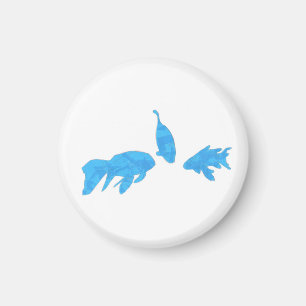 Koi fish in blue, abstract magnets