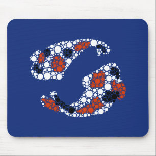 Koi Fish In Dots Mouse Mat