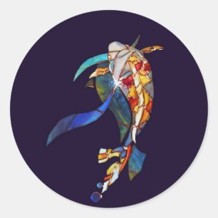 Koi Fish in Space Cool Stickers right