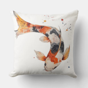 🐟 Koi Fish in Watercolor: Harmony in Movement Cushion
