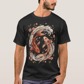 Koi Fish Japanese Art Aesthetic Sakura Cherry T-Shirt