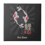 Koi Fish Japanese Nishikigoi Carp Tile<br><div class="desc">Koi Fish Japanese Carp with Rising Sun souvenir or gift for Fish lover,  Nishikigoi friends and japanese fish collector.</div>
