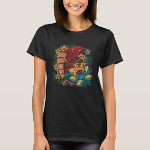 Koi Fish Japanese Street wear with Lotus Flowers T-Shirt
