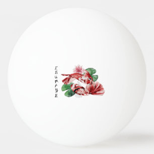 Koi Fish Japanese Style Script Oriental Art Ping Pong Ball