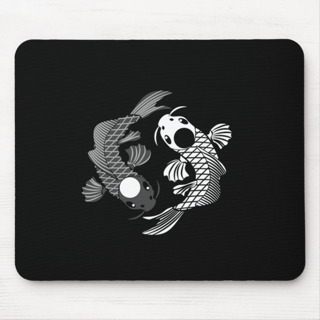 Koi Fish Karma Yin Yang Fate Spiritual Gift Mouse Mat (Front)