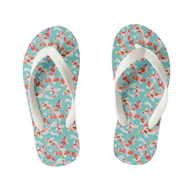 Koi fish  kid's flip flops (Footbed)