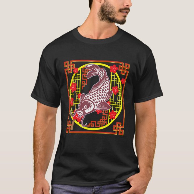 Koi Fish Koi Breeder Zen Garden Motif Koi Carp And T-Shirt (Front)