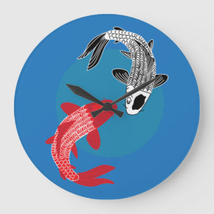 Koi Fish Large Clock