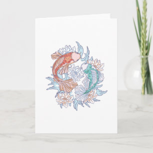 KOI FISH LOTUS CARD