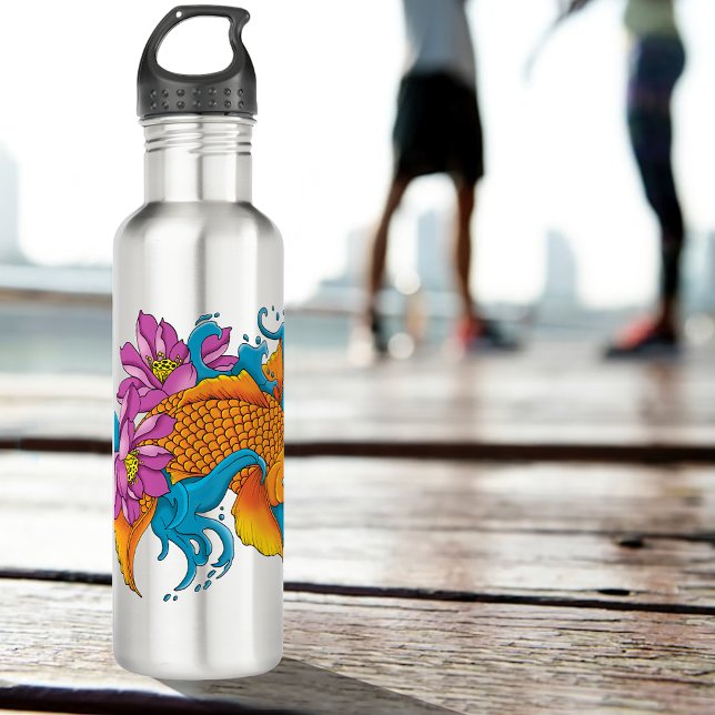Koi Fish Lotus Cherry Blossoms 710 Ml Water Bottle (Creator Uploaded)