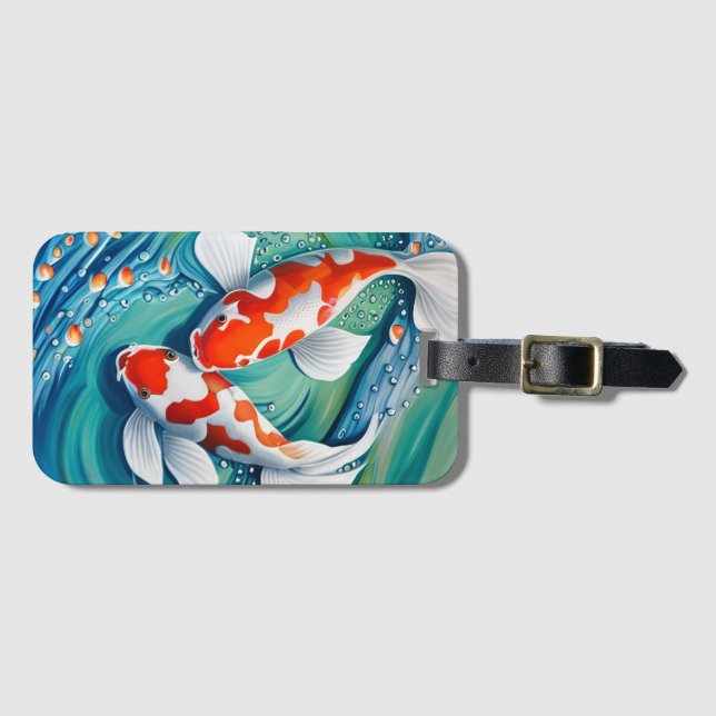 Koi fish  luggage tag (Front Horizontal)