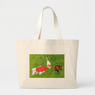 Koi fish meeting painting, on a beach bag