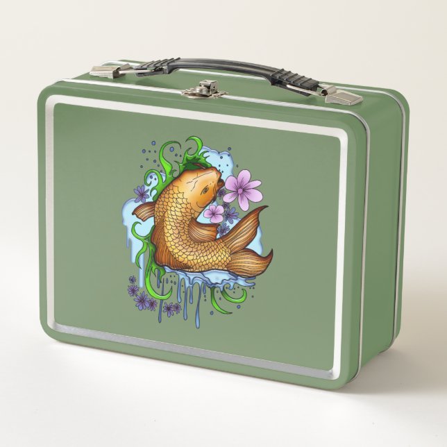 Koi Fish   Metal Lunch Box (Front)