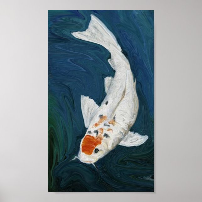 "Koi" Fish Oil  Reproduction Art Print (Front)