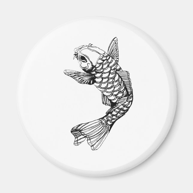 Koi Fish Outline Magnet (Front)