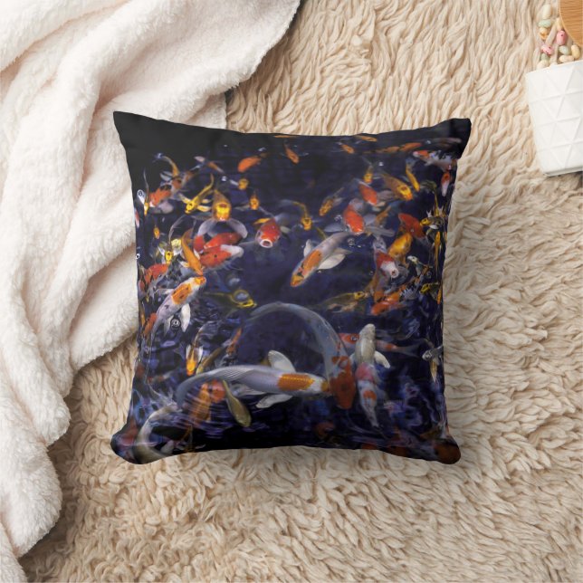KOI FISH OVER FLOWING CUSHION (Blanket)