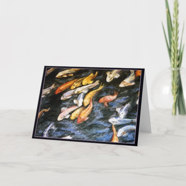 Koi Fish Painting Greeting Card (Front)