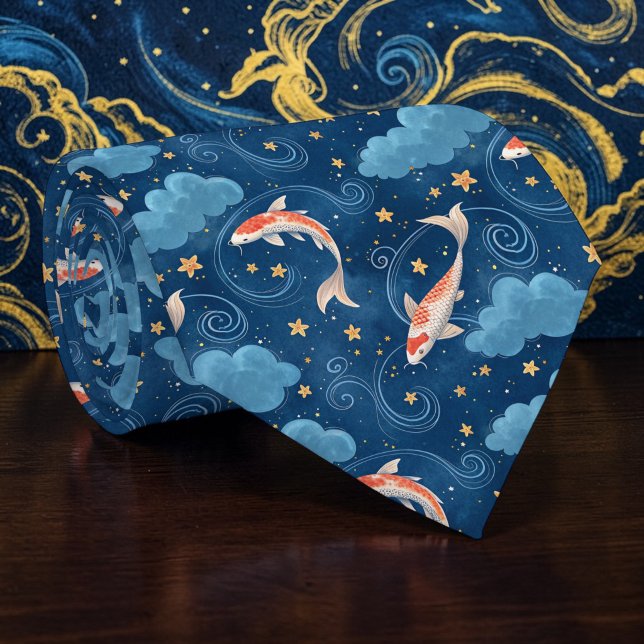 Koi Fish Pattern Custom Necktie (Creator Uploaded)