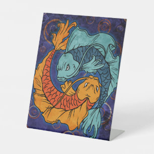 Koi Fish Pedestal Sign
